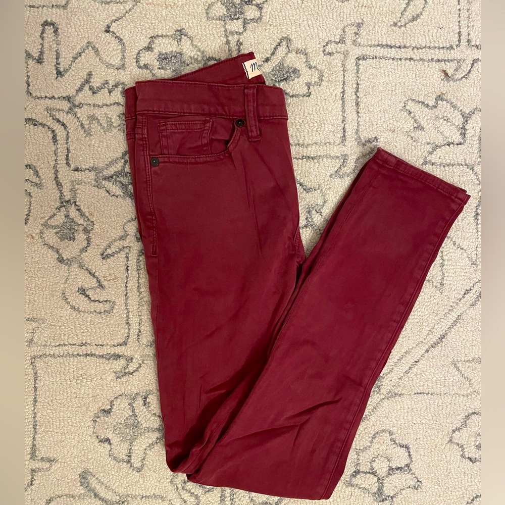 Madewell Maroon Skinny Jeans